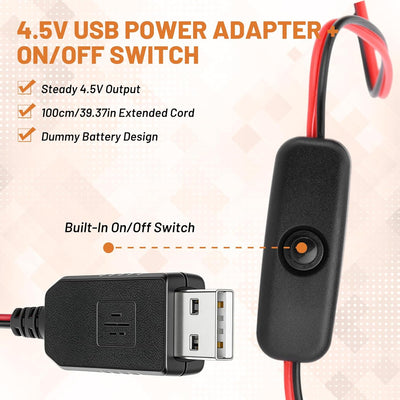 Convertidor USB universal 4.5V elimina baterías AAA con botón