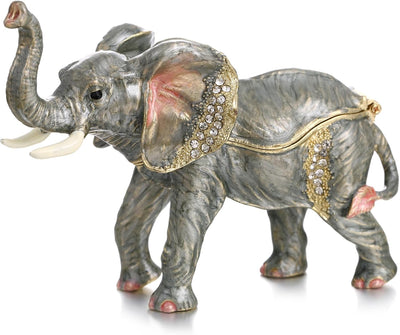 Caja organizadora joyas elefante esmaltado con bisagras