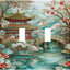 Placa interruptor doble decorativa con motivos chinos