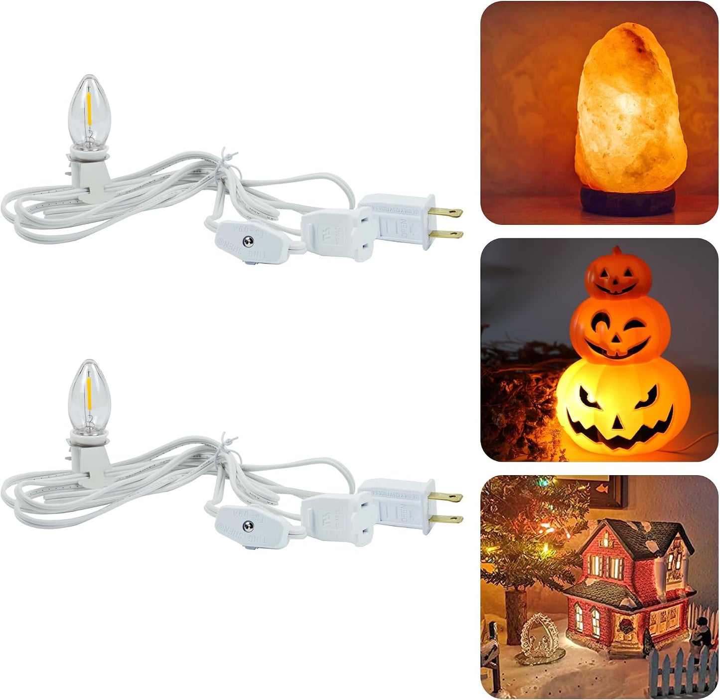 Pack 2 Cables LED C7 E12 Con Interruptor Encendido/Apagado