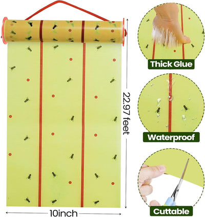 8 Rollos Trampas Adhesivas Moscas Fruta 183pies Interior Exterior