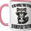 Taza Cerámica Grumpy Raccoon Coffee Club Rosa/Blanca