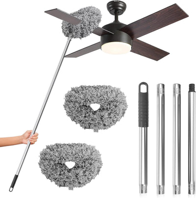Plumeros microfibra reutilizables para ventilador y paredes gris