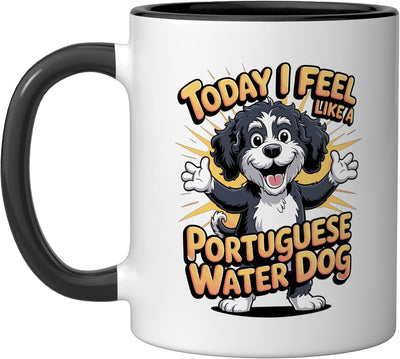 Taza cerámica para perros PWD estilo Portugués en negro/blanco