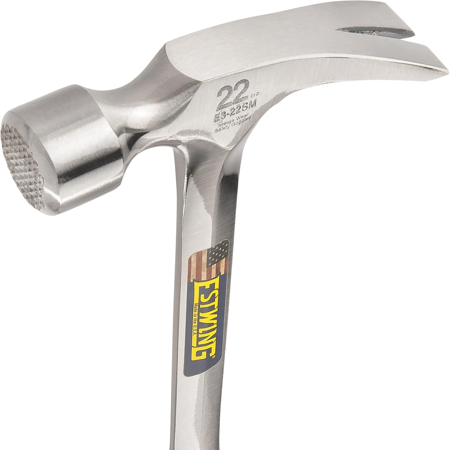 Martillo enmarcado 22oz garra recta cara fresada