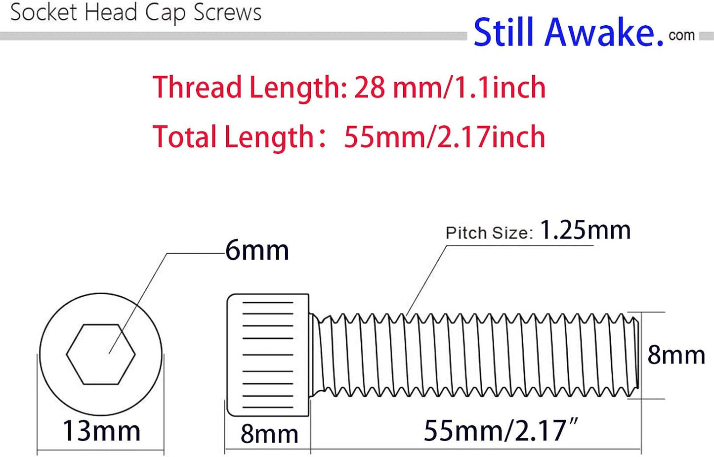 10 Pzas Tornillo Hex M8 Acero Grado 12.9