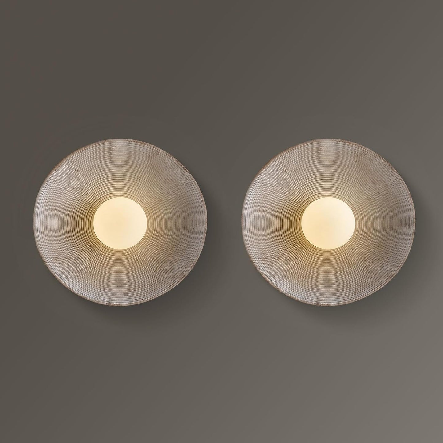 2 Apliques Pared Estilo Wabi-Sabi Resina G4 Luz Cálida