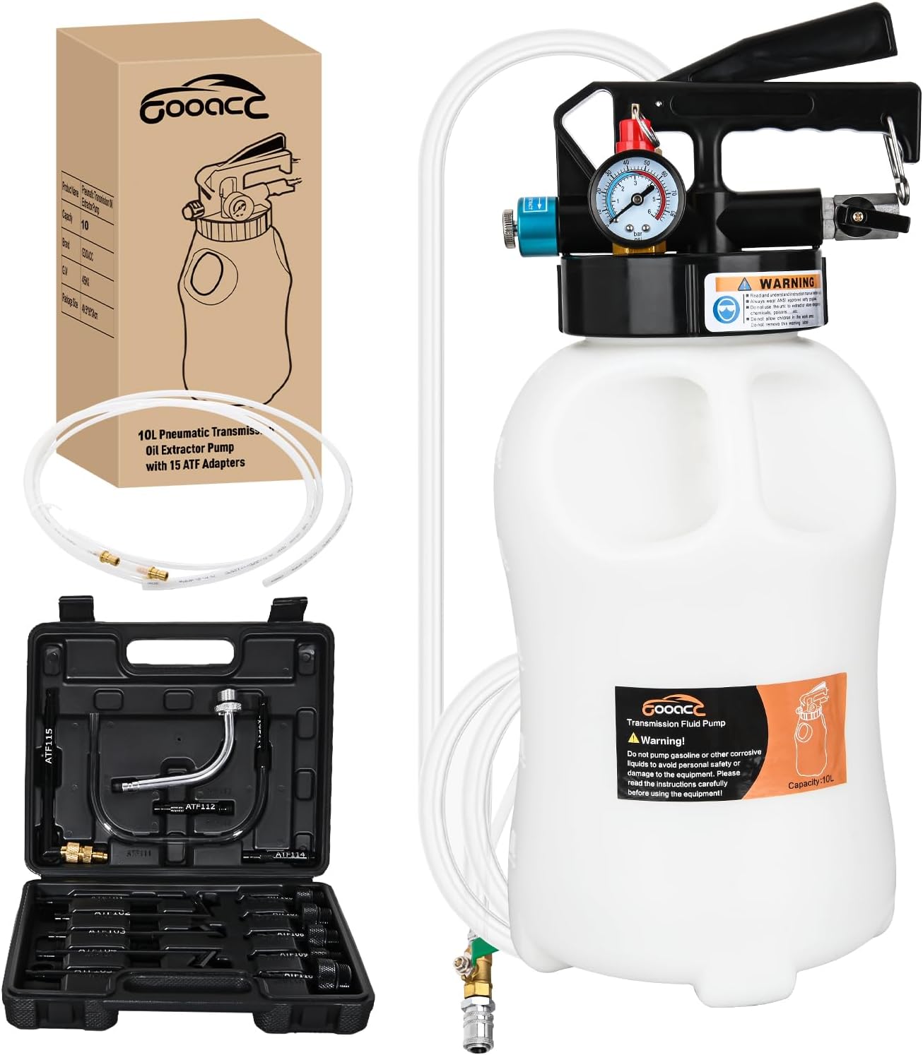 Kit bomba ATF 10L extractor neumático con 15 adaptadores