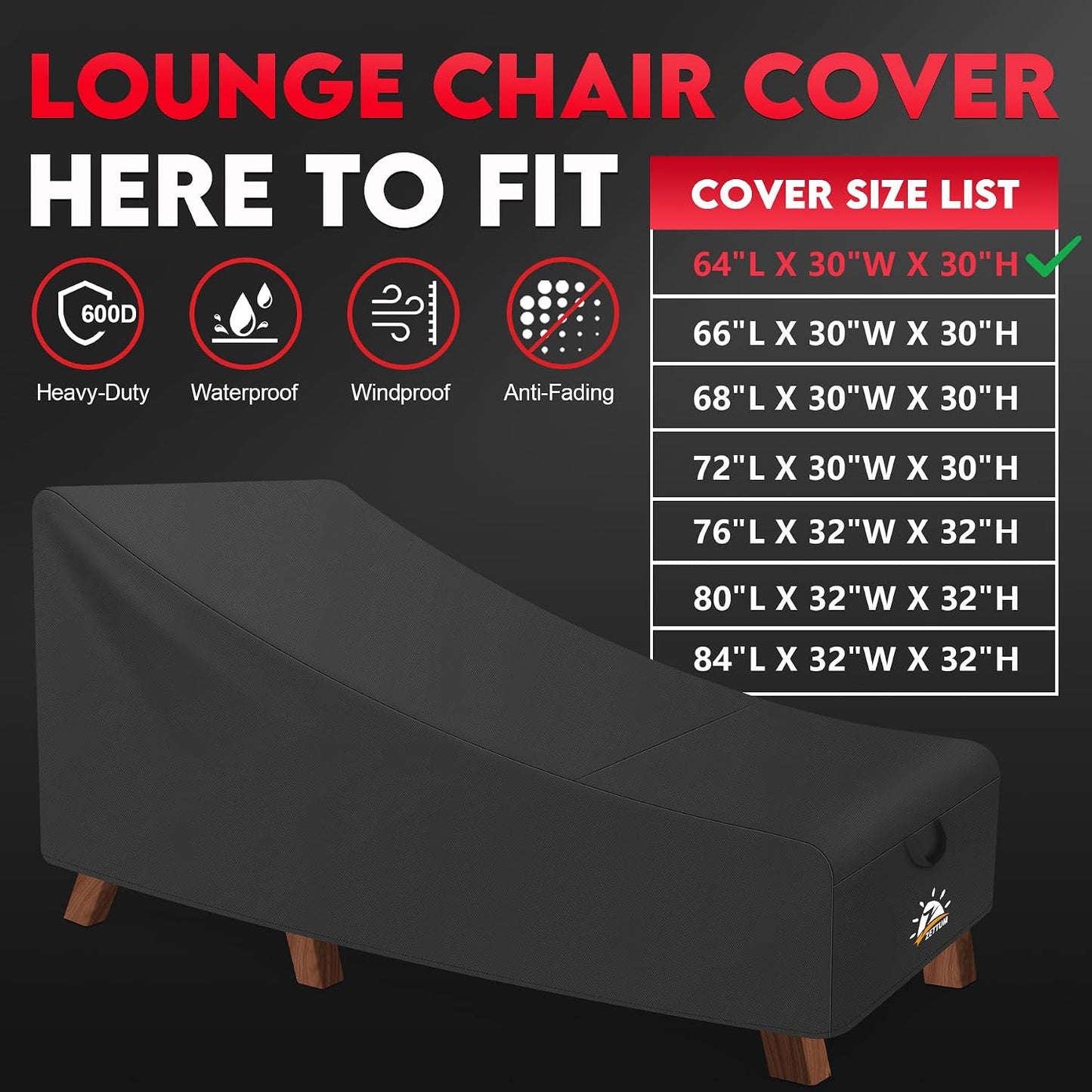 Funda silla patio impermeable 600D resistente