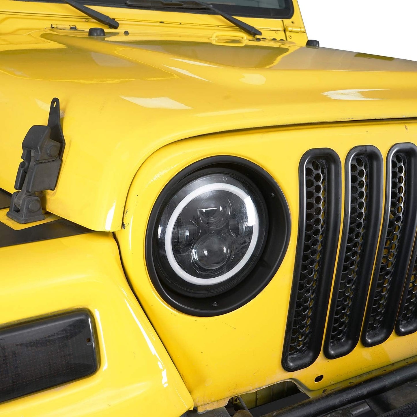 Cubierta biseles faros negro mate soporte Jeep Wrangler TJ