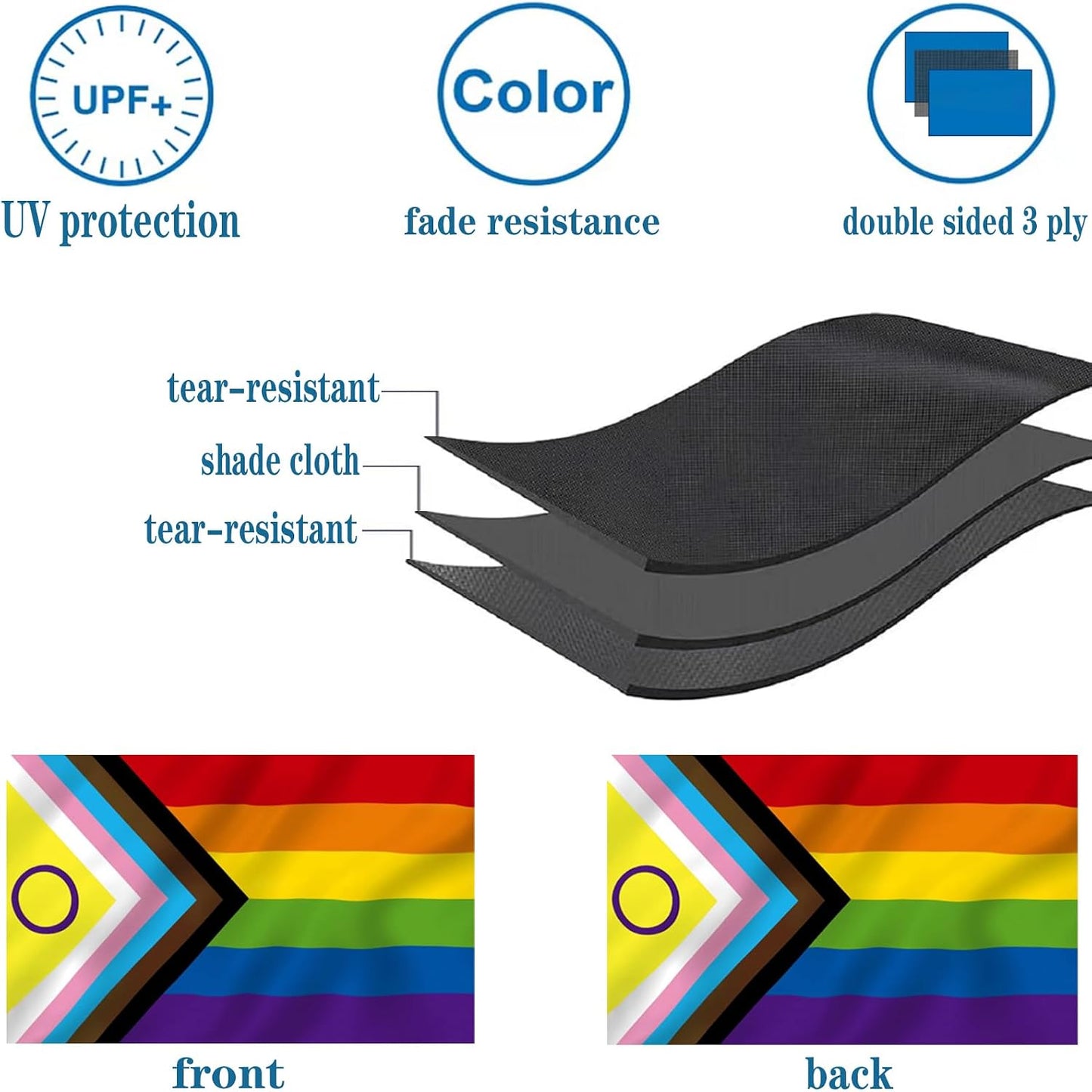 Banderas intersex pride 3x5 doble cara resistentes exteriores