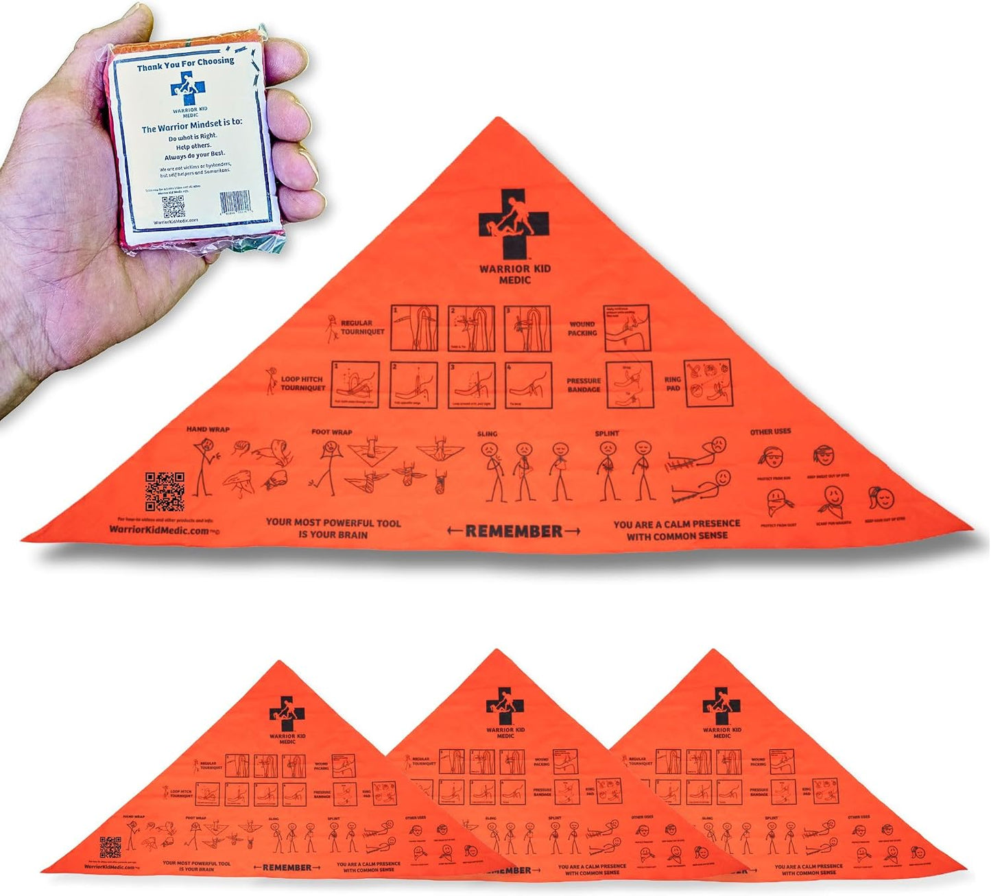 Vendaje triangular algodón 100% pack 3 soporte férula