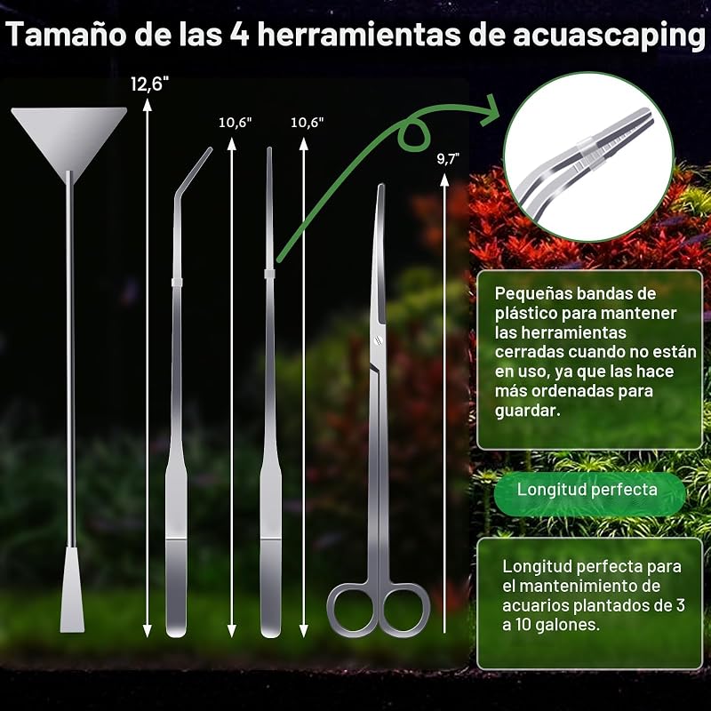 Kit 4 Pzas Herramientas Acuarias para Acuario