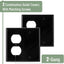 Placa pared 2 bandas 4.5x4.57pulg negro dúplex blanco