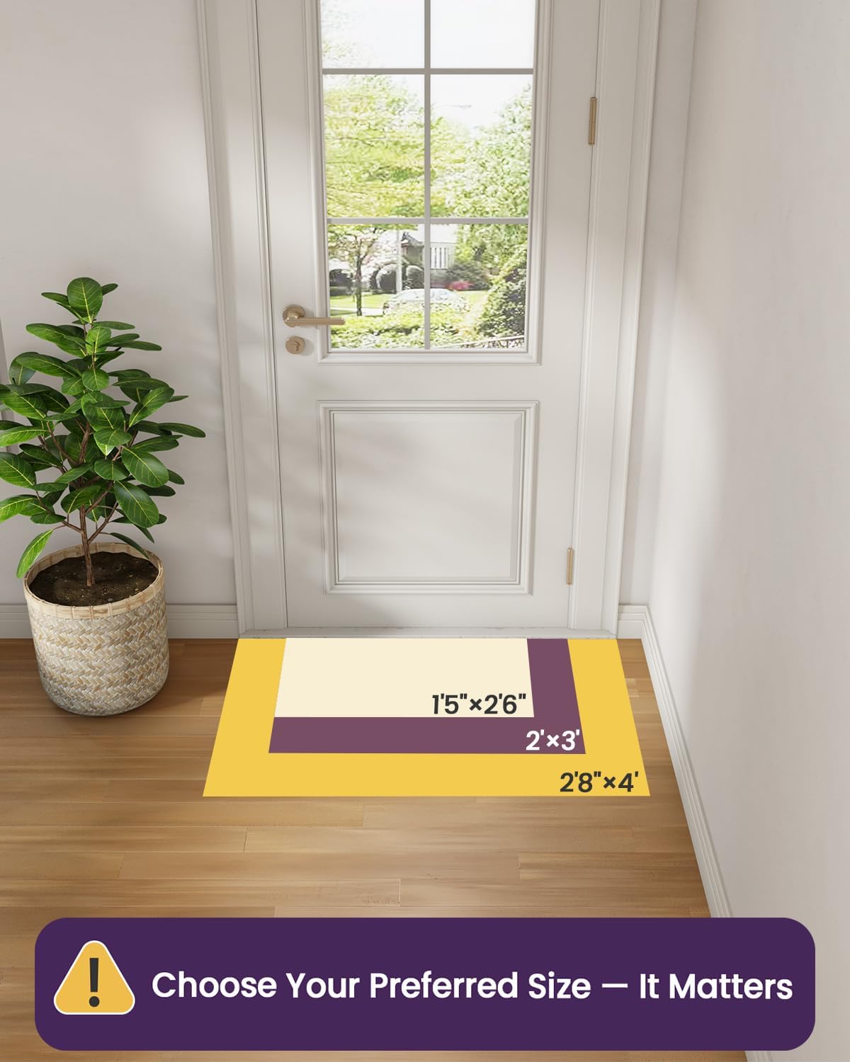 Tapete puerta 17x30pulg antiderrap perfil bajo beige