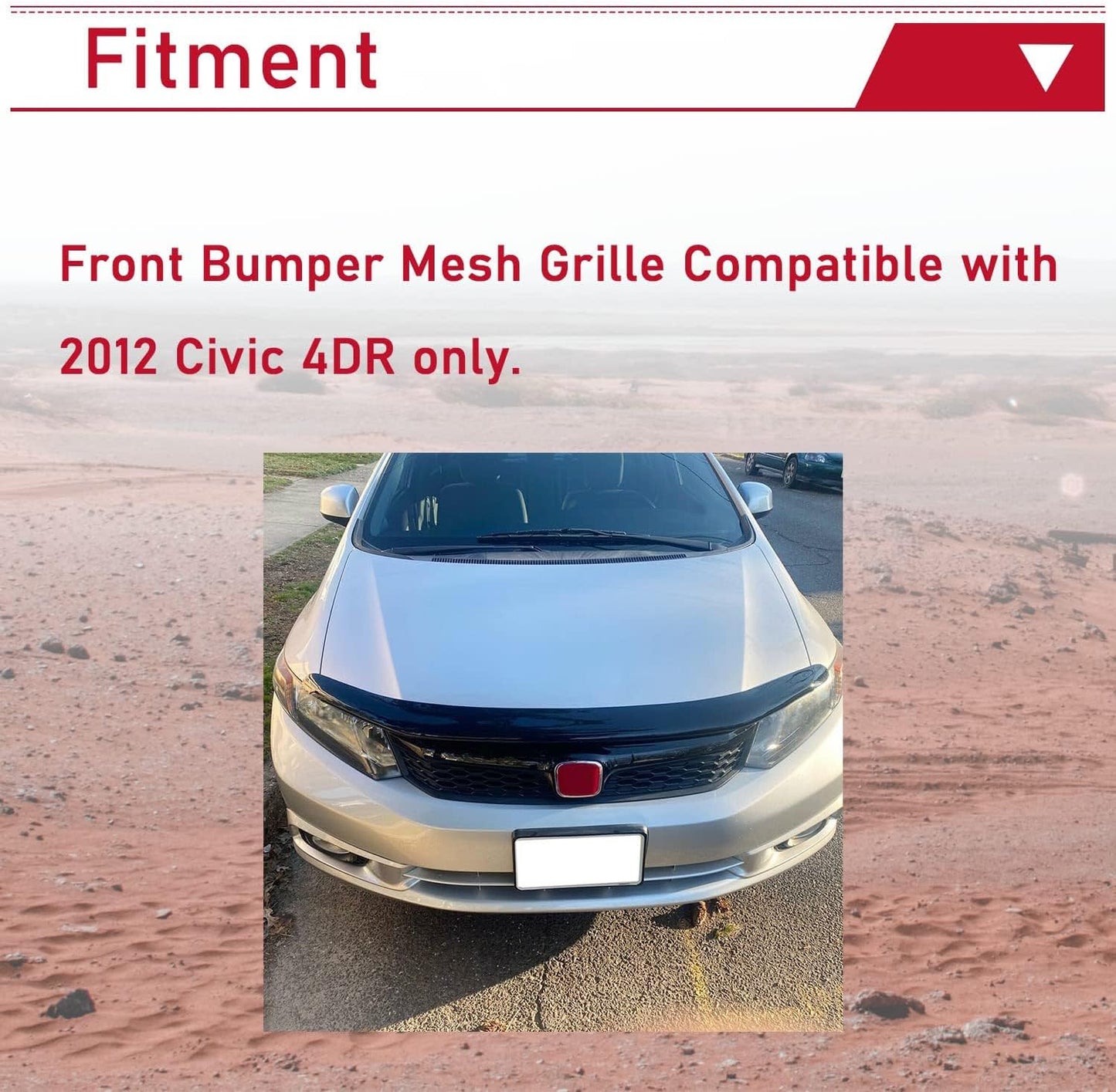 Parrilla delantera compat. Honda Civic 2012 JDM negro plástico