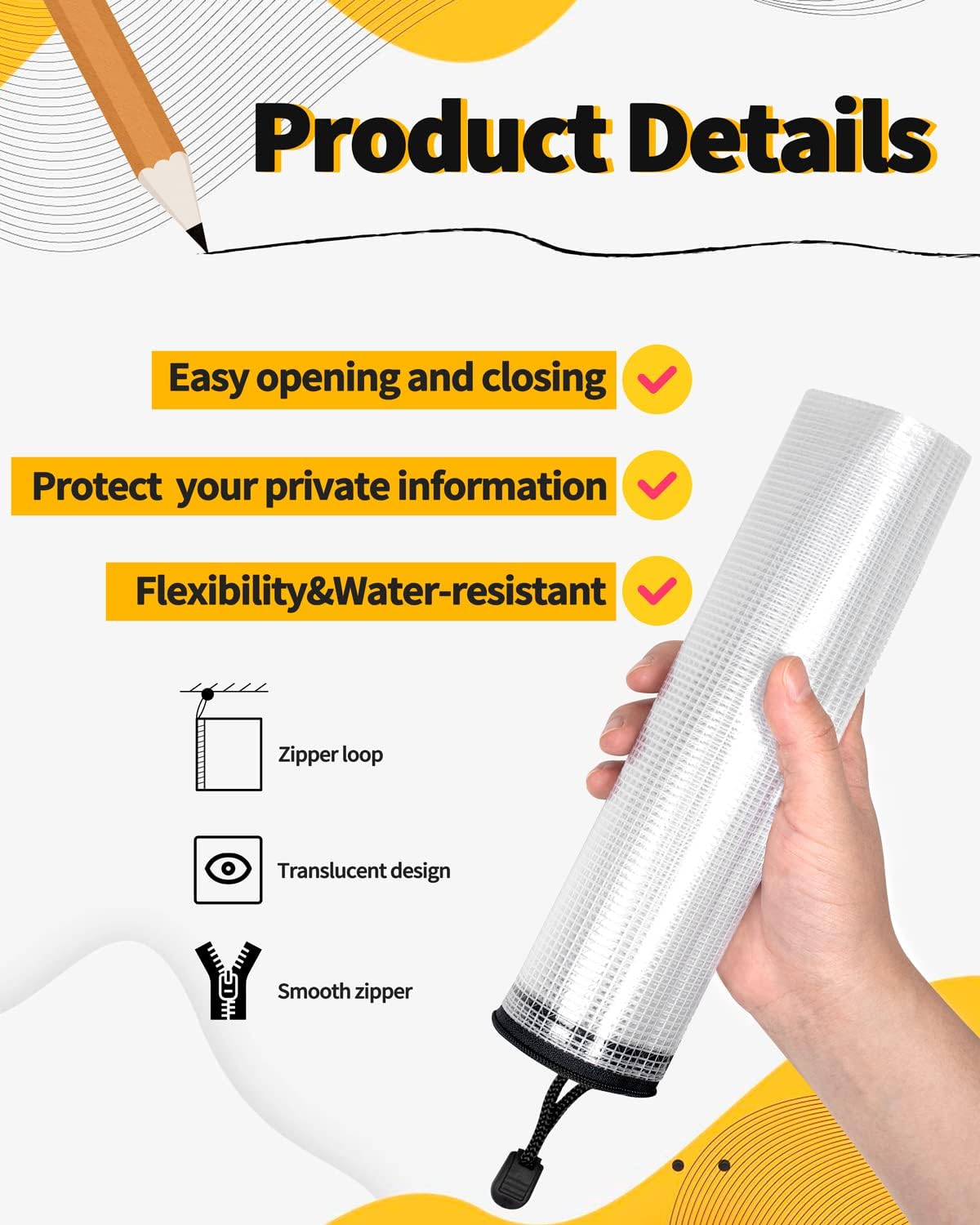 Bolsas malla con cremallera resistente agua 21 pzas
