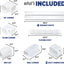 Kit cubierta CA mini dividida PVC blanco 3pulg 15ft