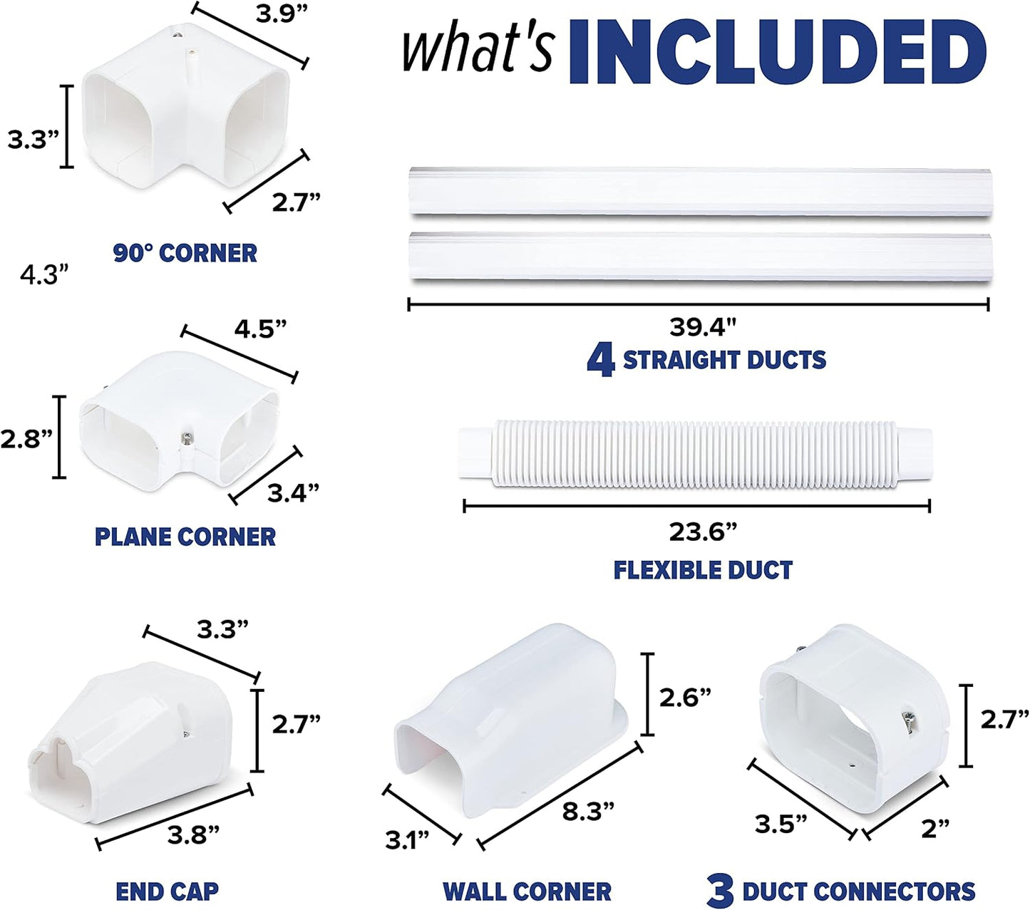 Kit cubierta CA mini dividida PVC blanco 3pulg 15ft