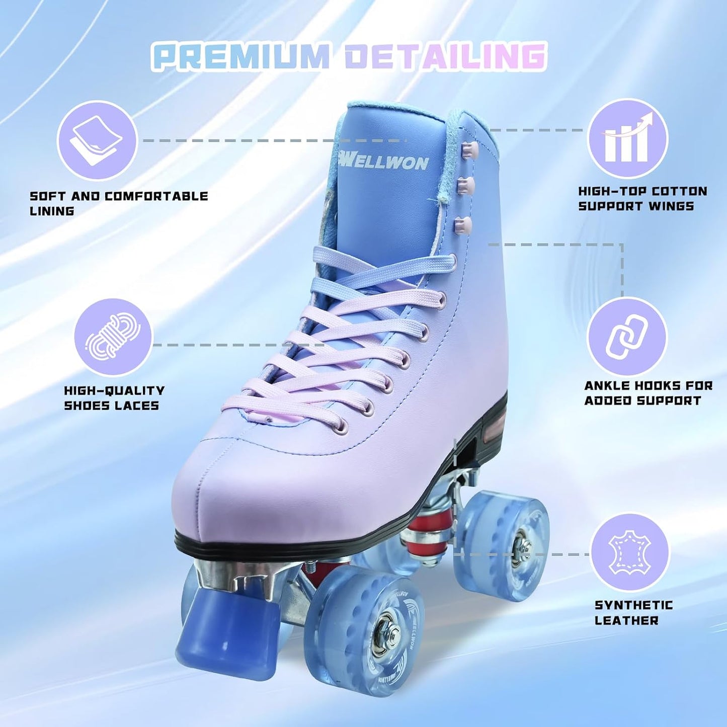 Patines cuádruples piel sintética talla 6-11