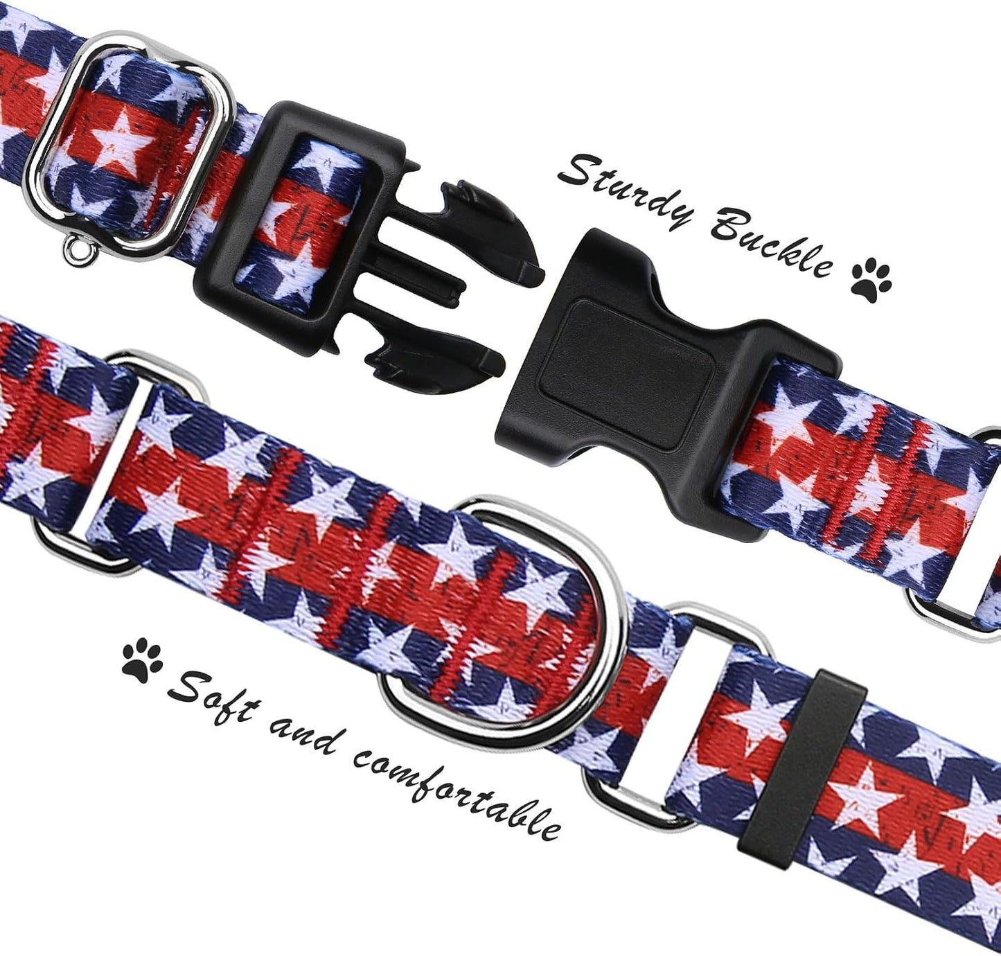 Collar Martingale con Bandera Hebilla Ajustable Perros Grande