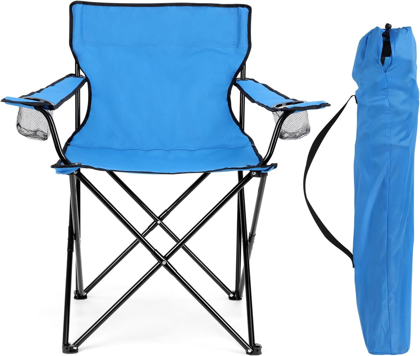 Silla camping plegable con portavasos para adultos