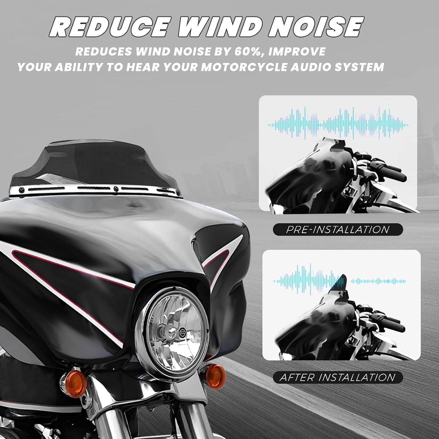 Parabrisas negro 7" comp Harley Davidson Electra Glide