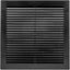Rejilla ventilación cuadrada negra 8x8pulg sofito plástico