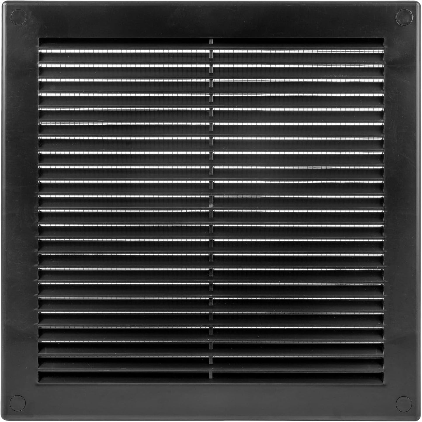 Rejilla ventilación cuadrada negra 8x8pulg sofito plástico