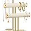 Soporte pulseras 3 niveles terciopelo beige con barra T