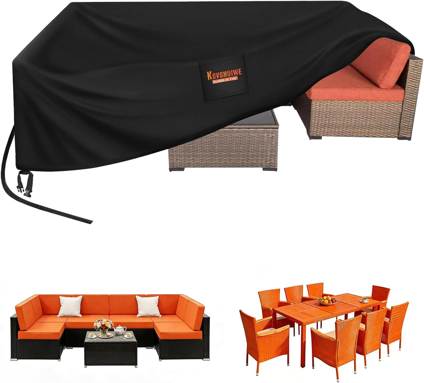 Funda mesa silla patio 108x82" 600D impermeable resistente