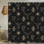 Cortina ducha bohemio calavera vaca negro dorado