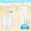 300 Pzas Cubos Plástico Bebidas con Tapas 25oz Transparente