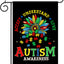 Bandera jardín conciencia autismo amor abril doble cara