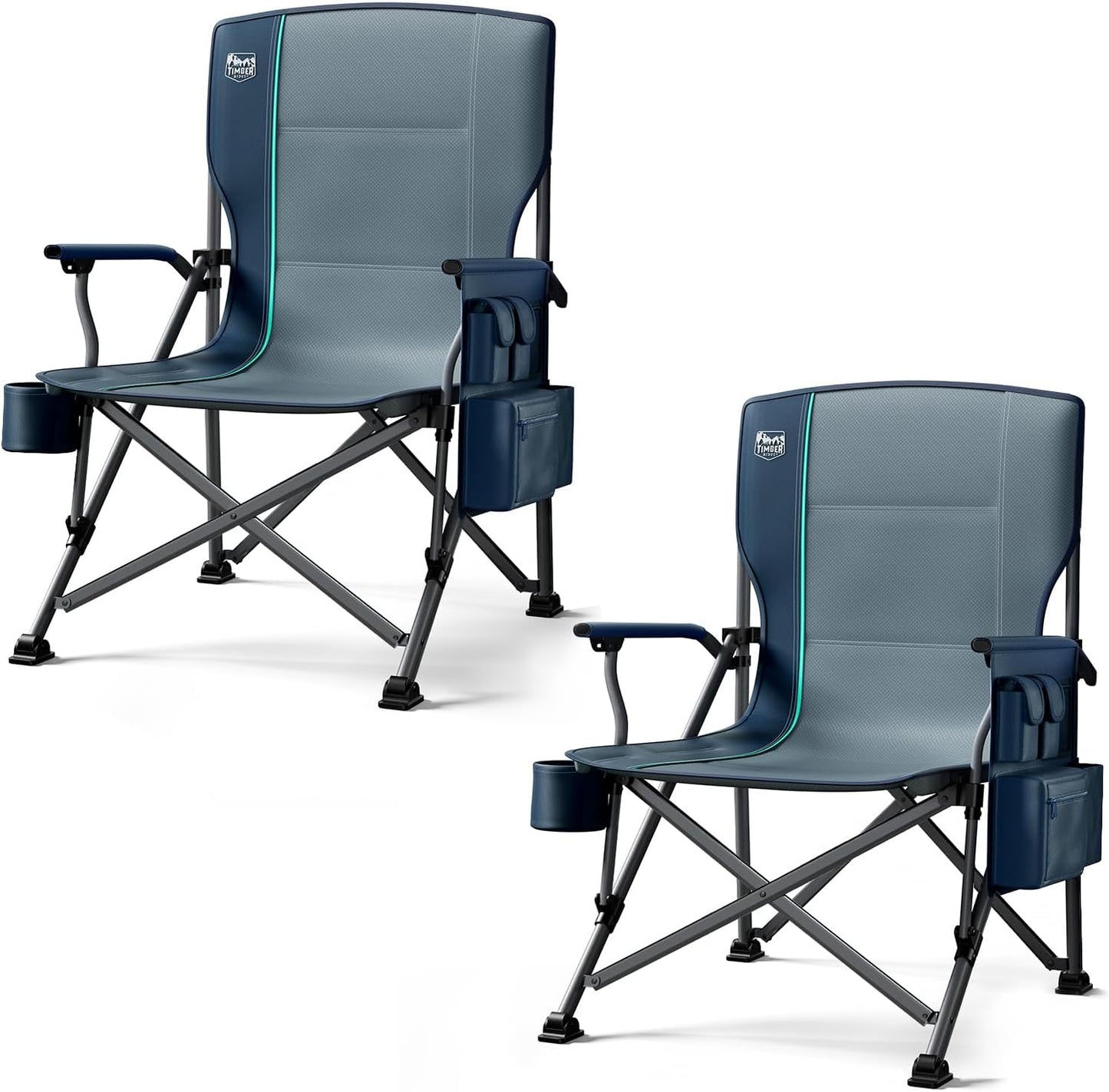 Silla campamento plegable gran tamaño respaldo alto 500lb