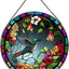 Atrapasoles colibríes vitrales 7.87" pintado a mano
