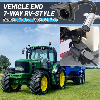Adaptador 7 pines redondo a planos para remolque tractor