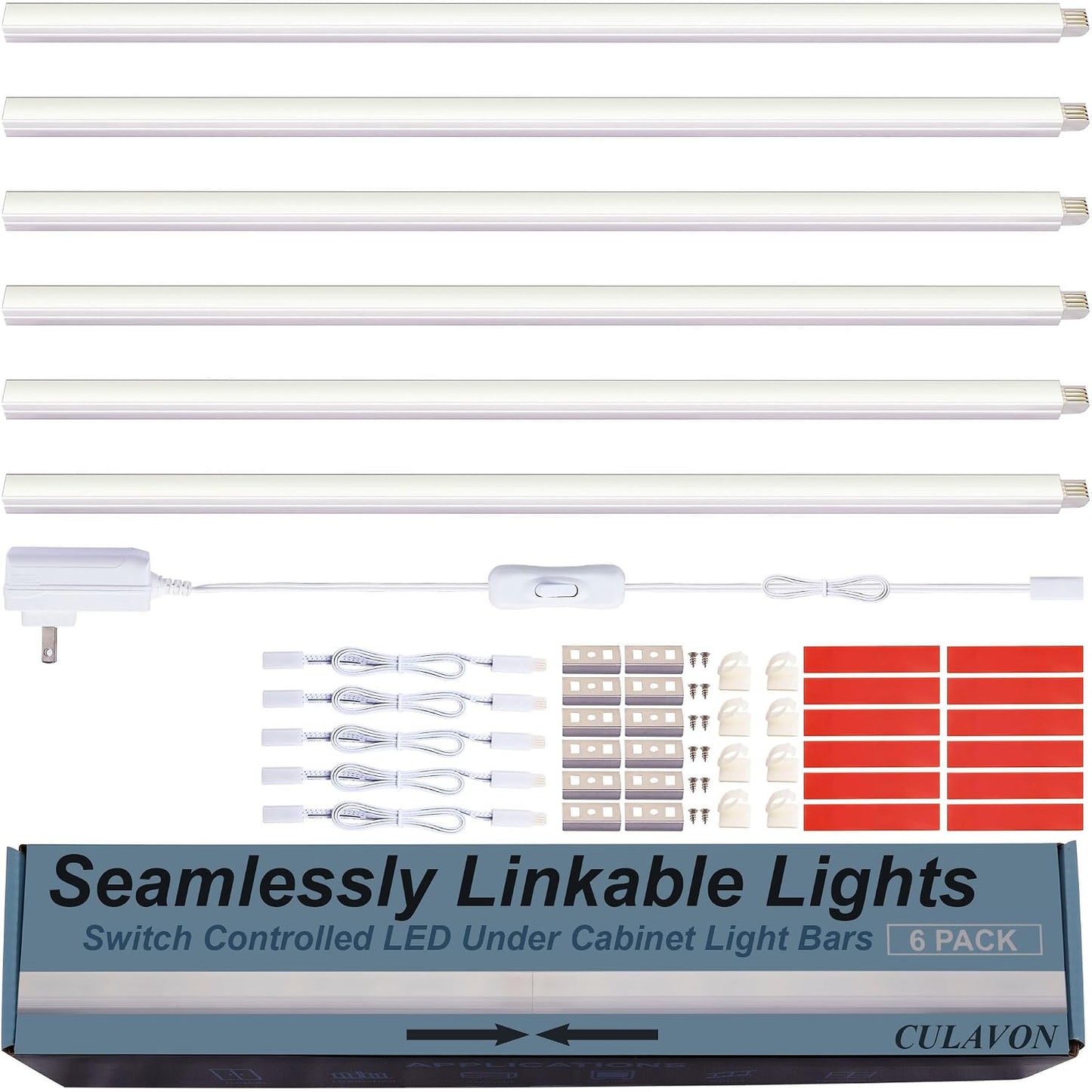 Luces enchufables gabinete 12pulg 6 barras cocina