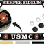 Marco matrícula coche 4 agujeros metal cúpula USMC
