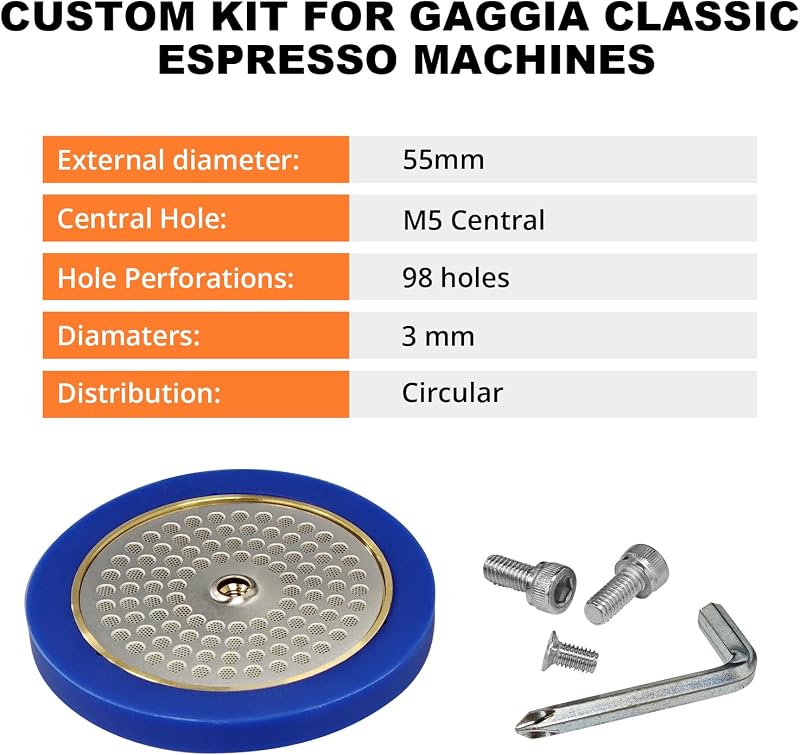 Kit afinación latón comp Gaggia IMS soporte inox junta silicona