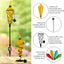 Recipiente vidrio antorcha jardín 8" mecha fibra snuffer