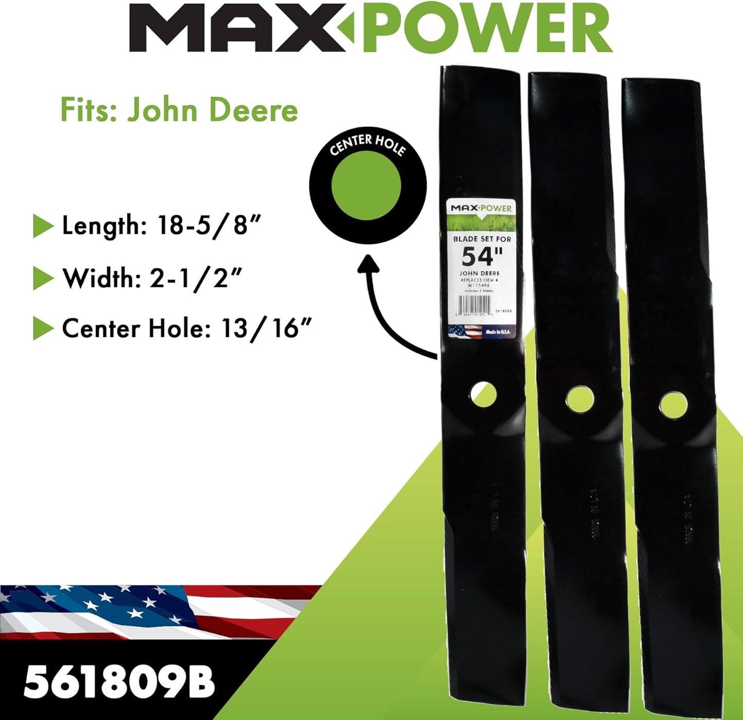 Set 3 cuchillas corte 54pulg John Deere