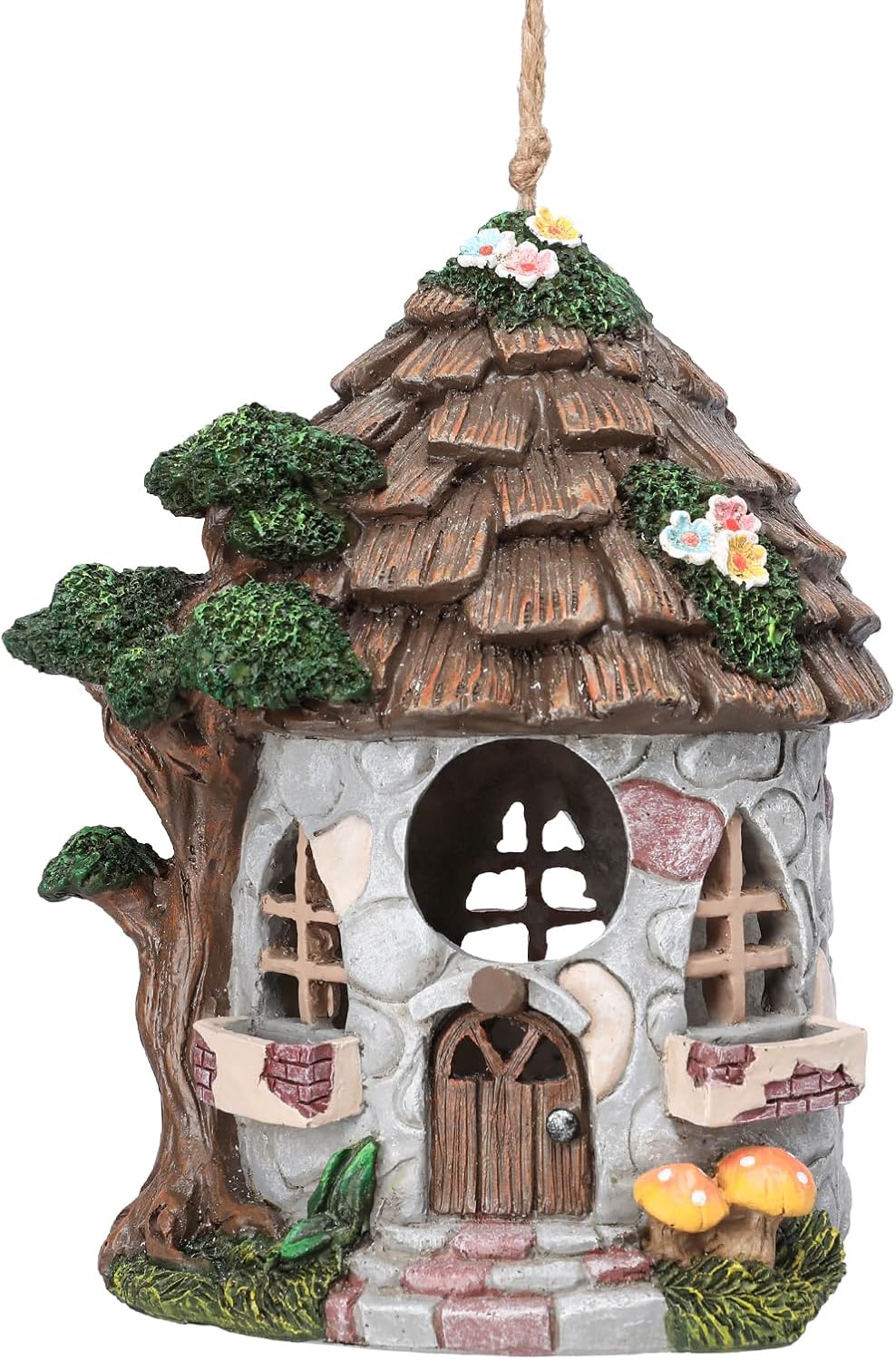 Casa pájaros resina exterior decorativa jardín resistente agua