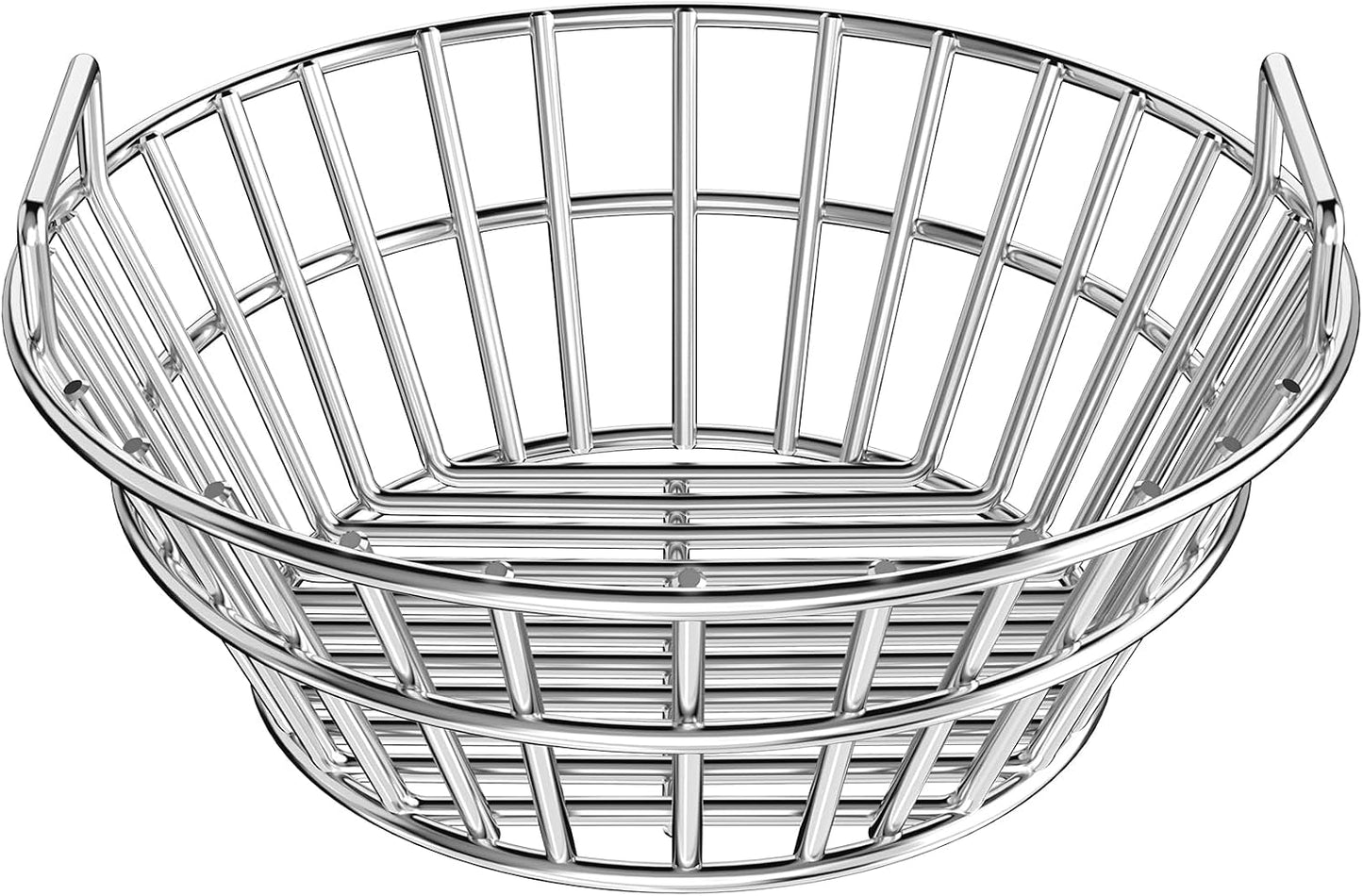 Cesta ceniza carbón huevo mediano grande acero inox asas parrilla