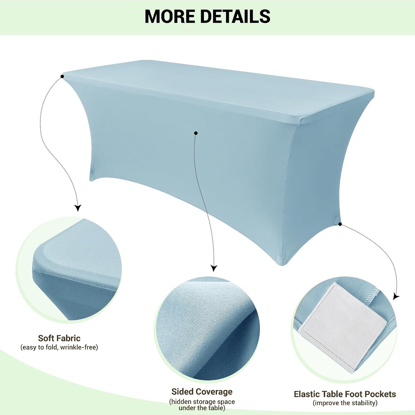 2 Manteles Elastano 4ft para Mesas Plegables Azul
