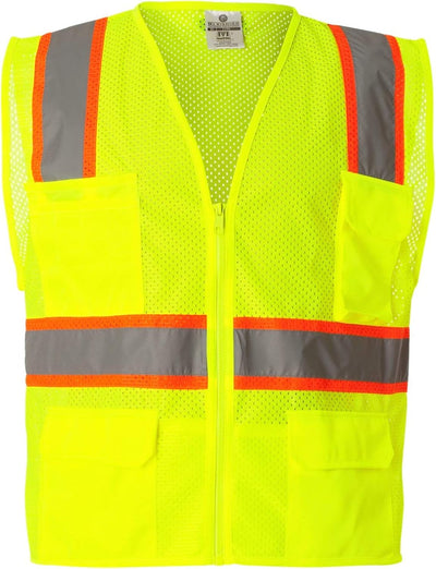 Chaleco seguridad reflectivo unisex 6 bolsillos tipo R clase 2