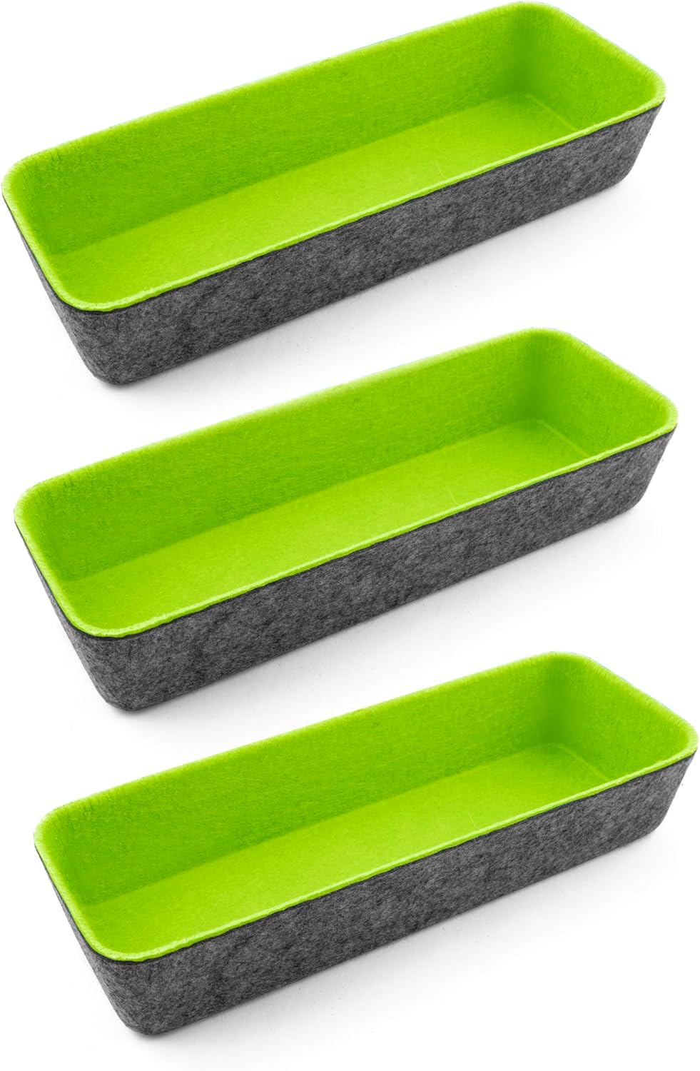 Contenedor fieltro 10.5x3.5" pack 3 color verde