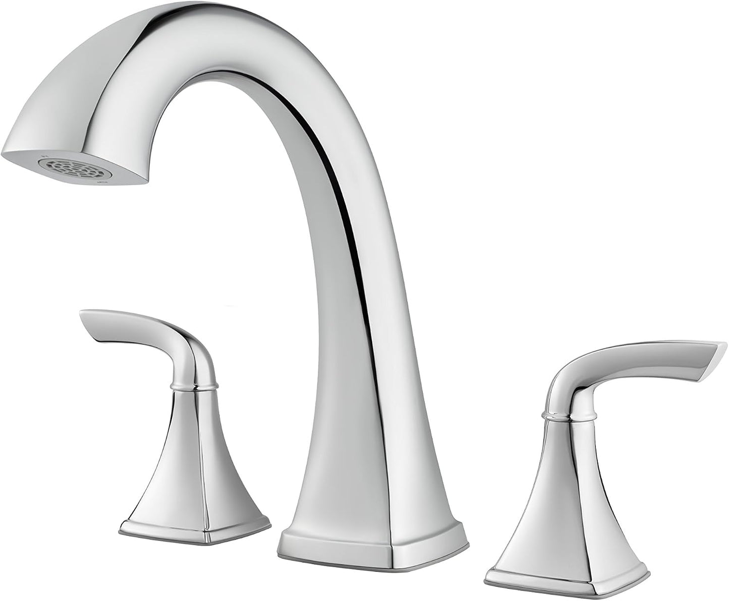 Grifo bañera romana 2 manijas 3 agujeros cromo pulido