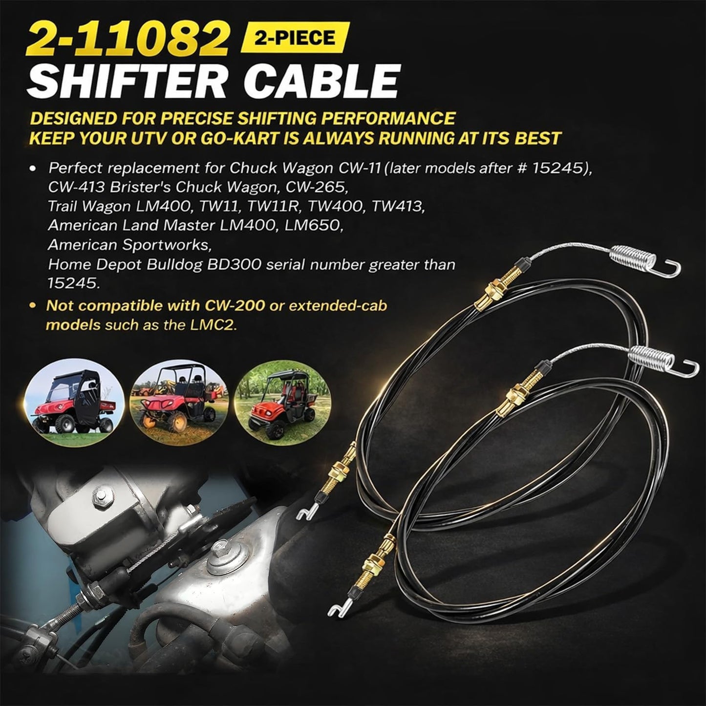 2 Pzas Cables Cambio para Chuck Wagon Trailmaster LM400