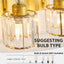 Lámpara tocador baño 3 luces cristal estilo granja